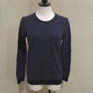 Filles a Papa velvet trim sweatshirt top navy blue